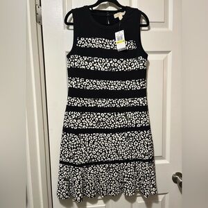 Michael Kors Black & White Midi Dress | New with Tags | Size M